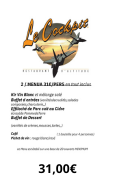 Menu à 31.00 euros