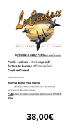 Menus à 38 Euros